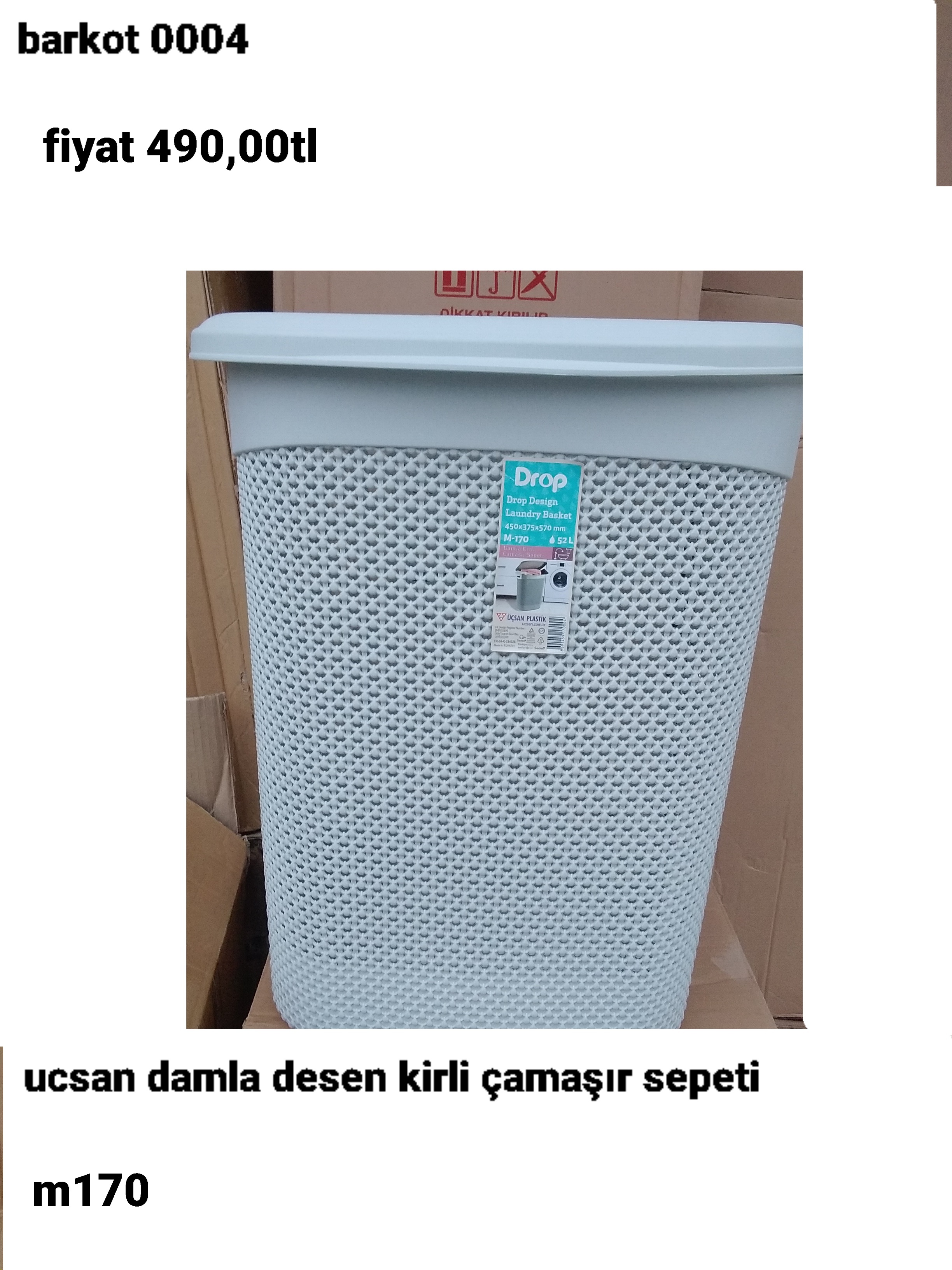 ÜÇSAN DAMLA DESEN KİRLİ ÇAMAŞIR SEPETİ 0004