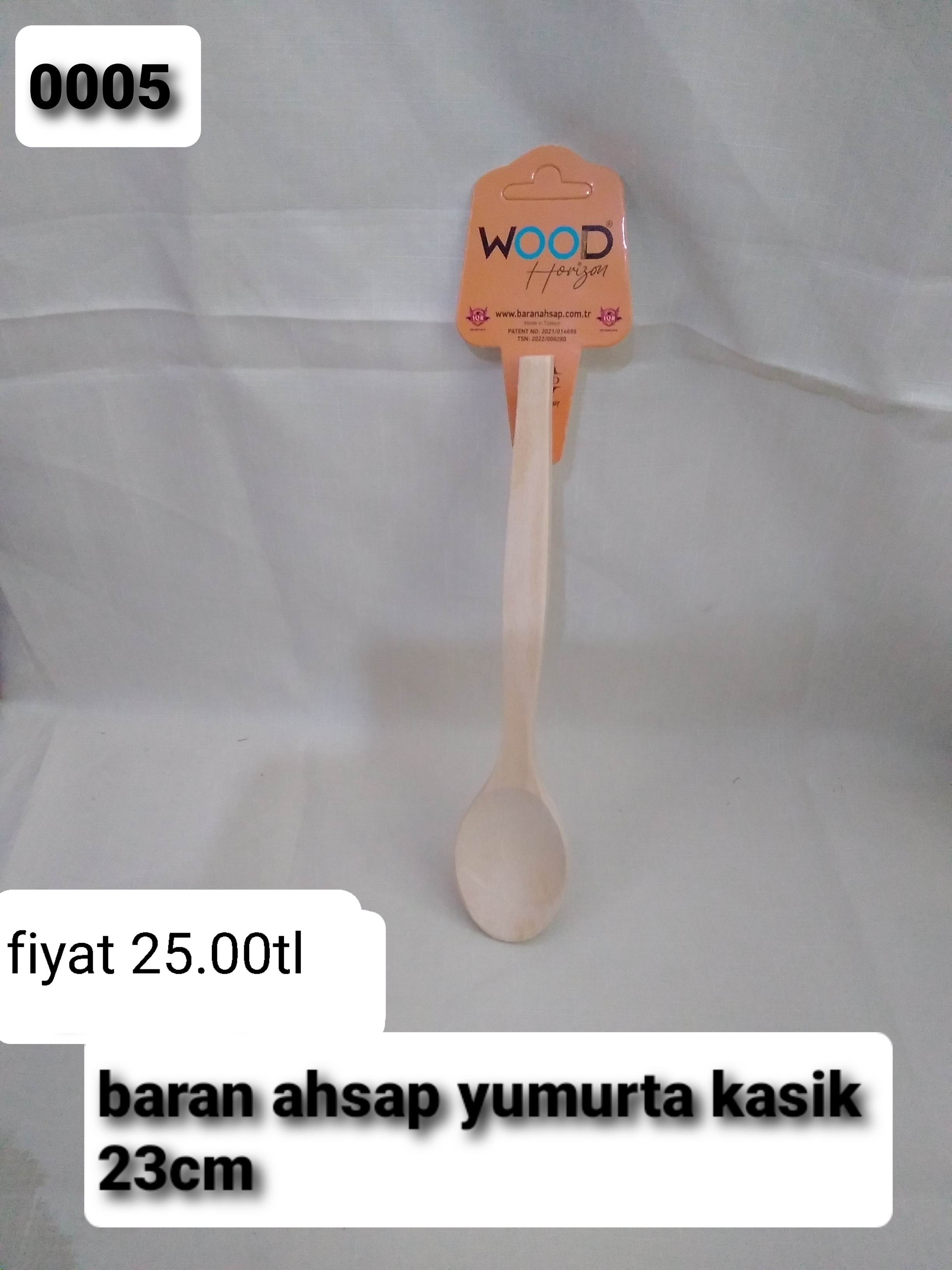 BARAN AHŞAP YUMURTA KASİK 23CM 0005