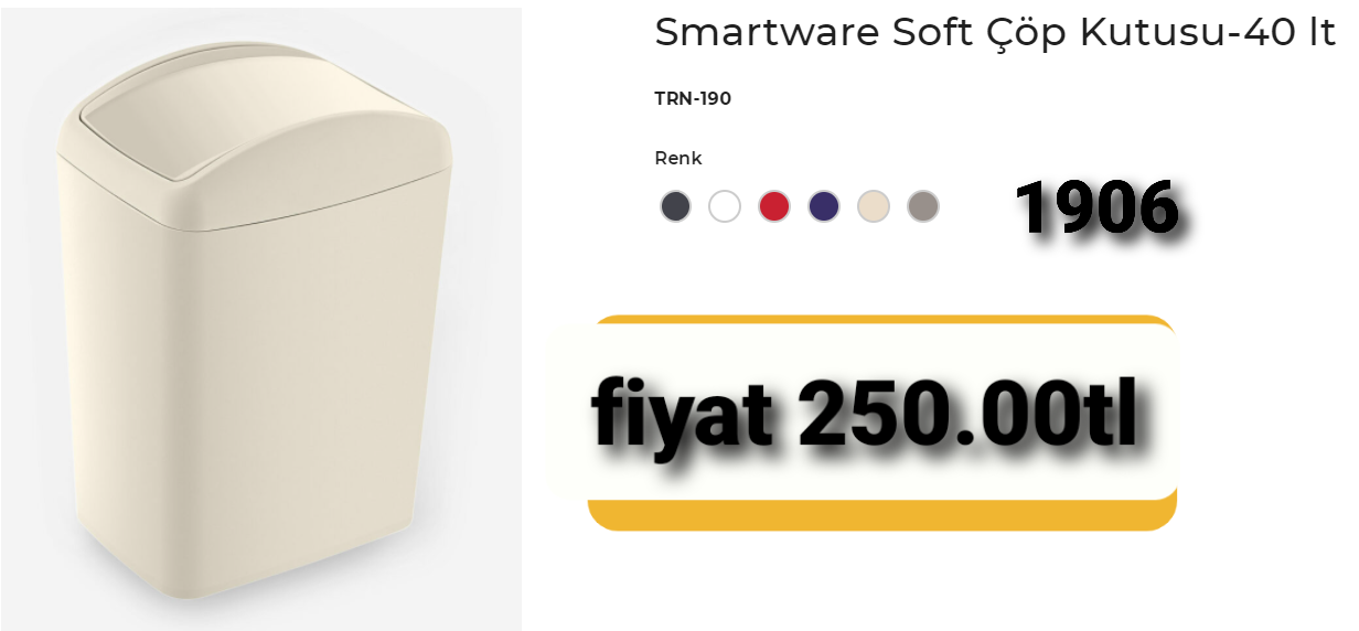 SMARTWARE SOFT ÇÖP KUTUSU 40LT 1906
