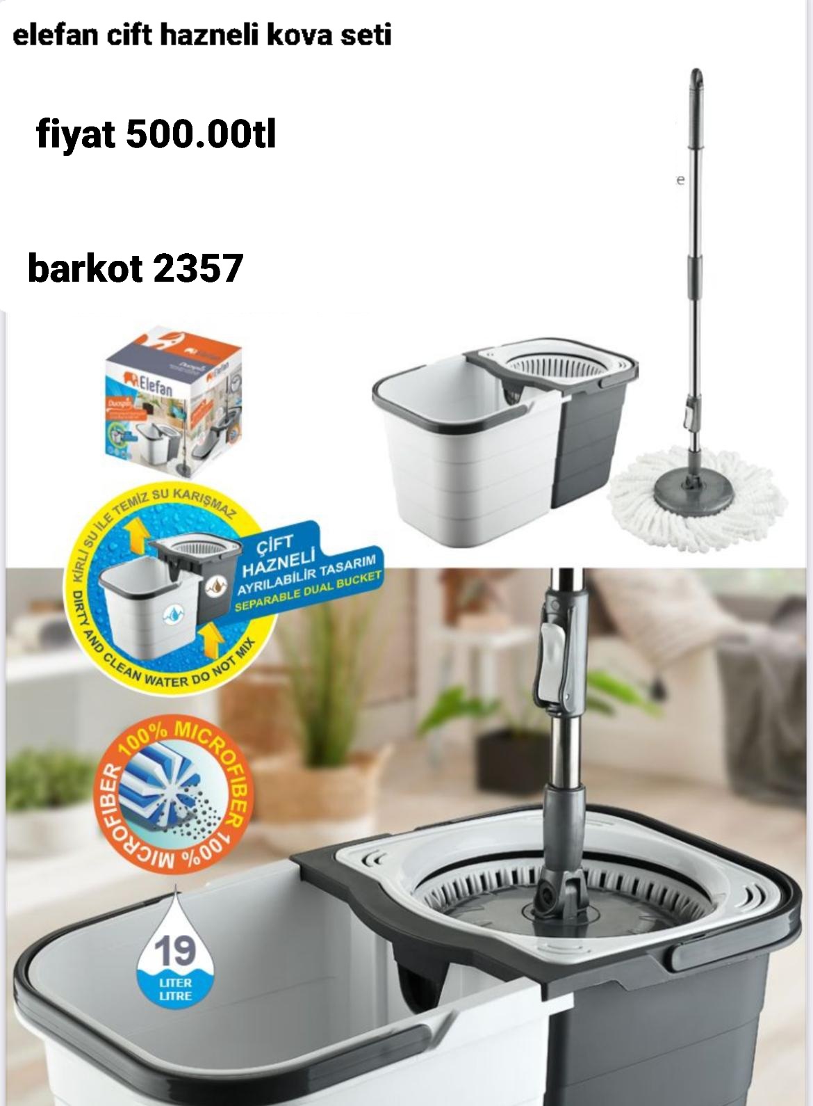 ELEFAN ÇİFT HAZNELİ KOVA SETİ  2357