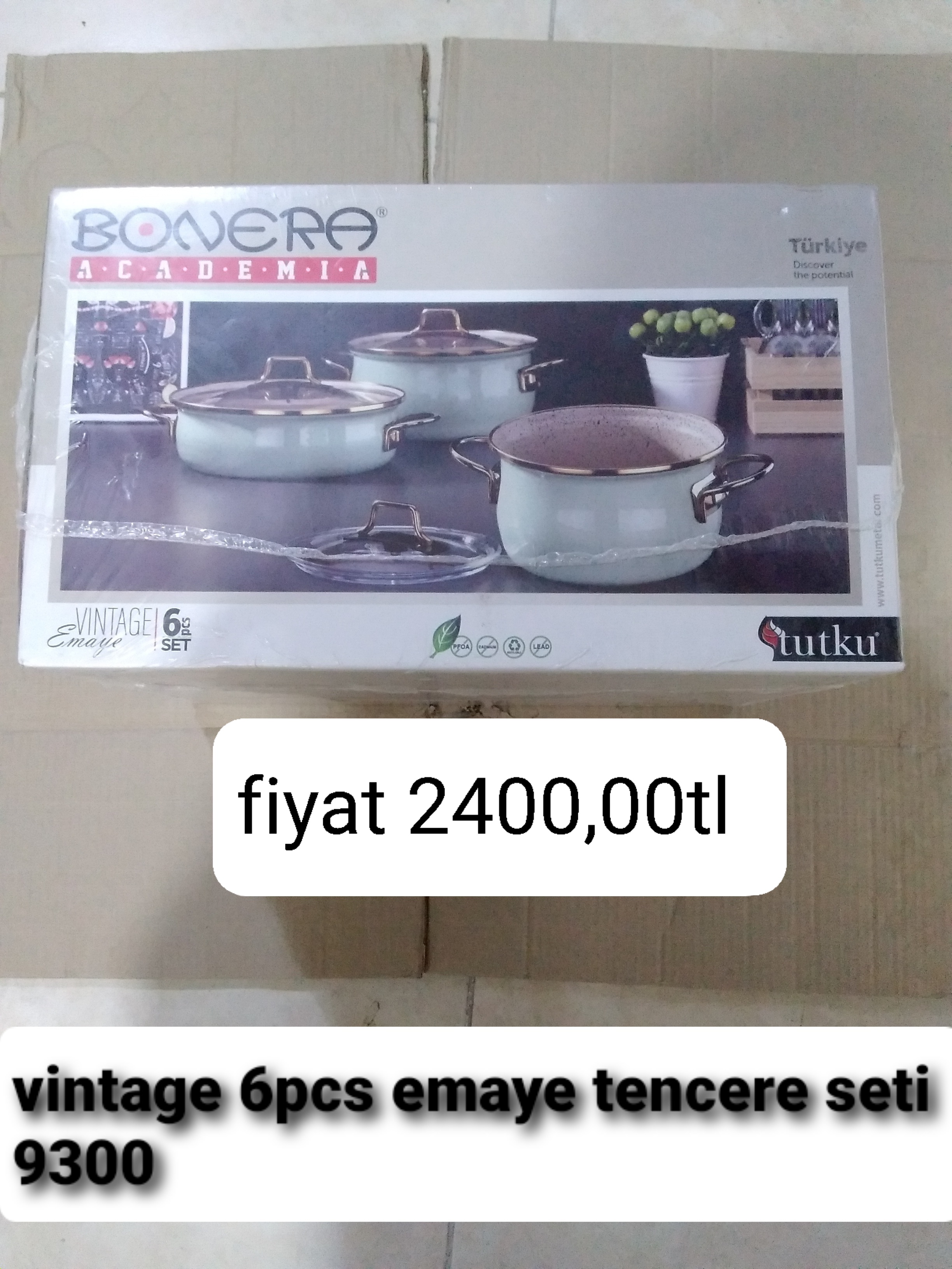 VİNTAGE 6PCS EMAYE TENCERE SETİ 9300