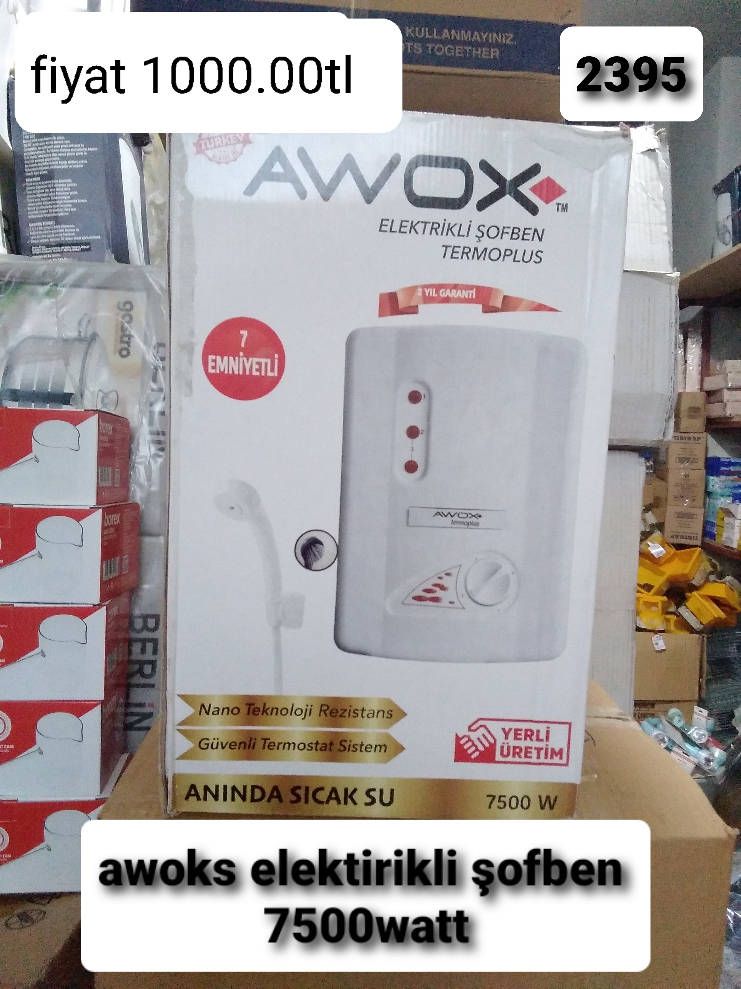 AWOKS ELEKTRİKLİ ŞOFBEN 7500 WATT 2395 