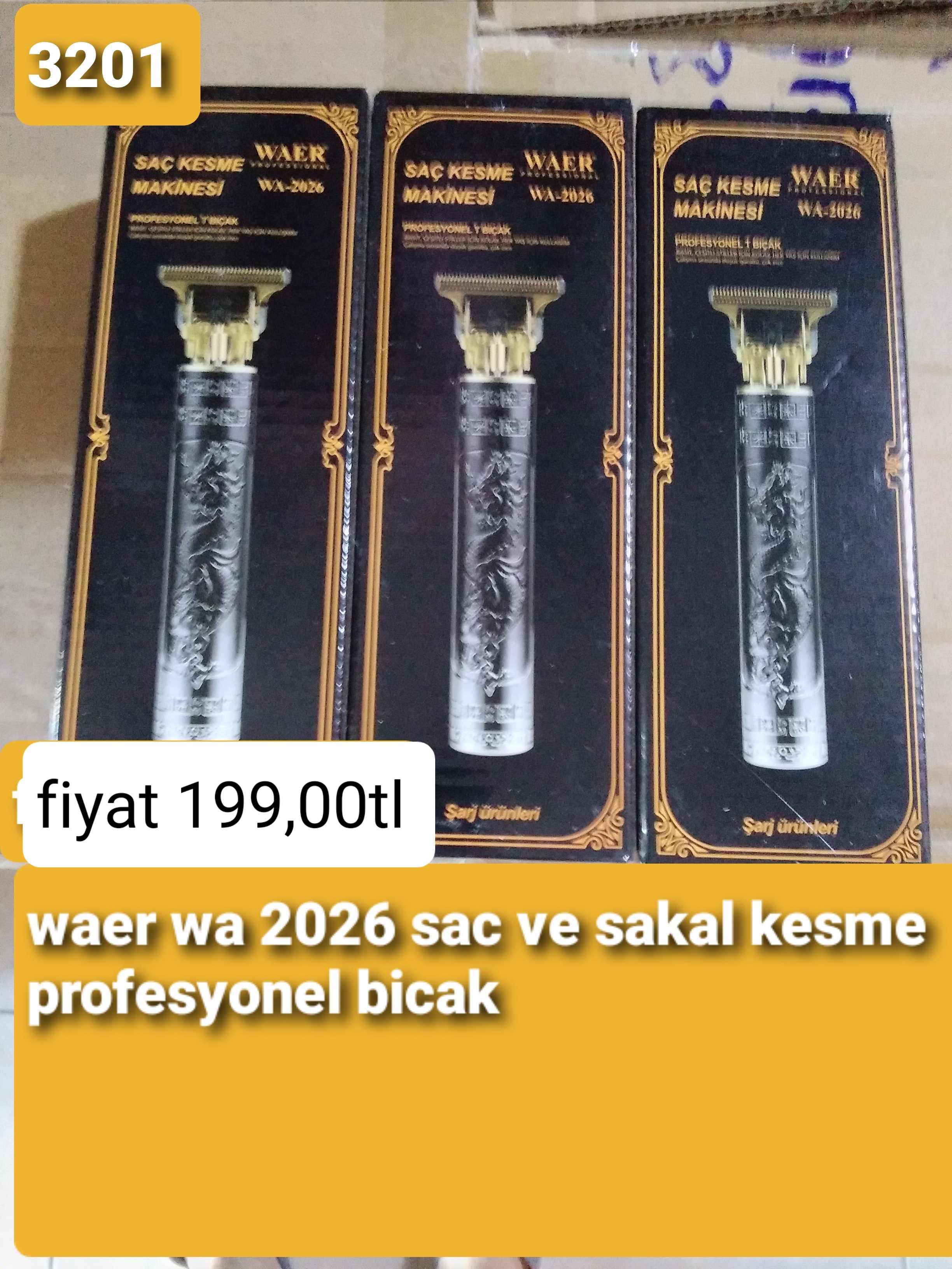 WAER WA 2026 SAÇ VE SAKAL KESME PROFESYONEL BIÇAK 3201