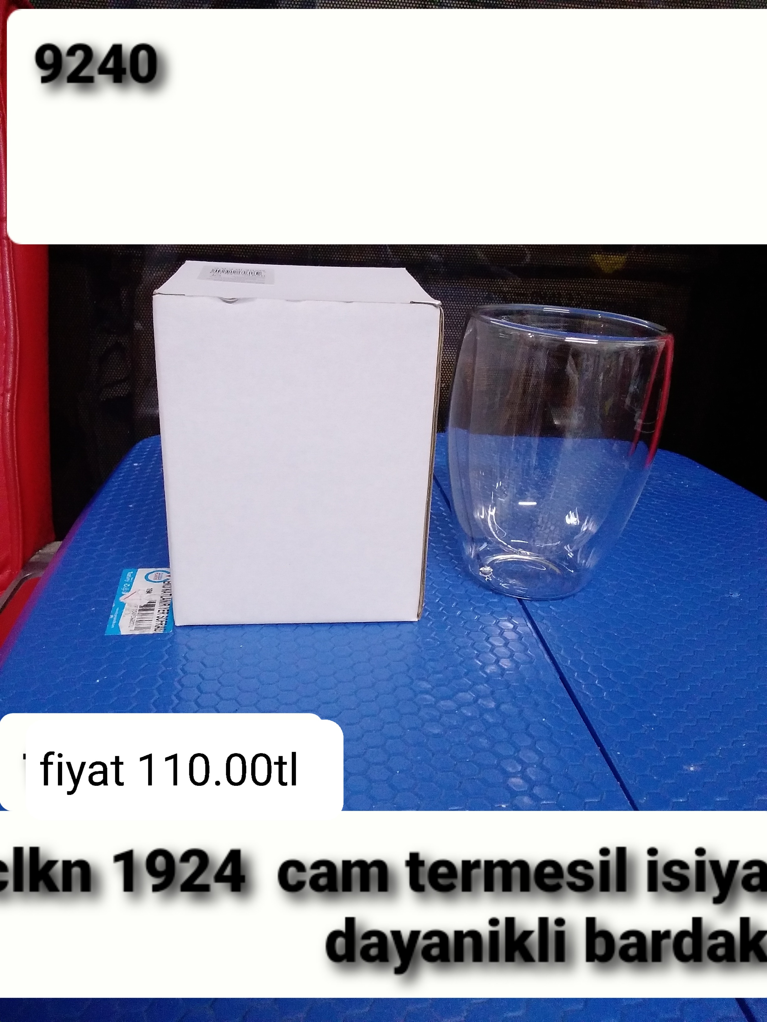 CLKN 1924 CAM TERMESİL ISIYA DAYANIKLI BARDAK  9240