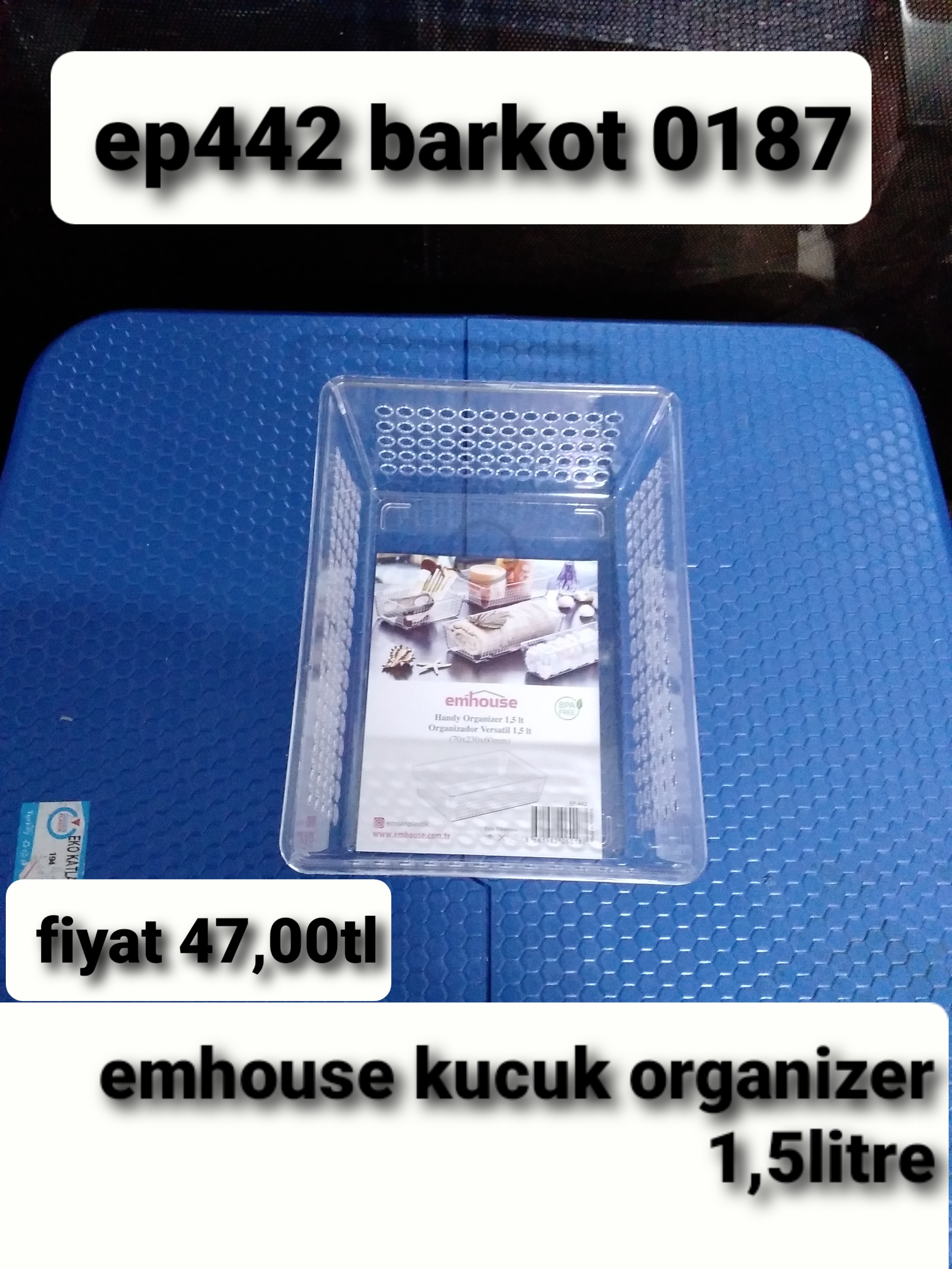 EMHOUSE KÜÇÜK ORGANİZER 1,5 LT 0187
