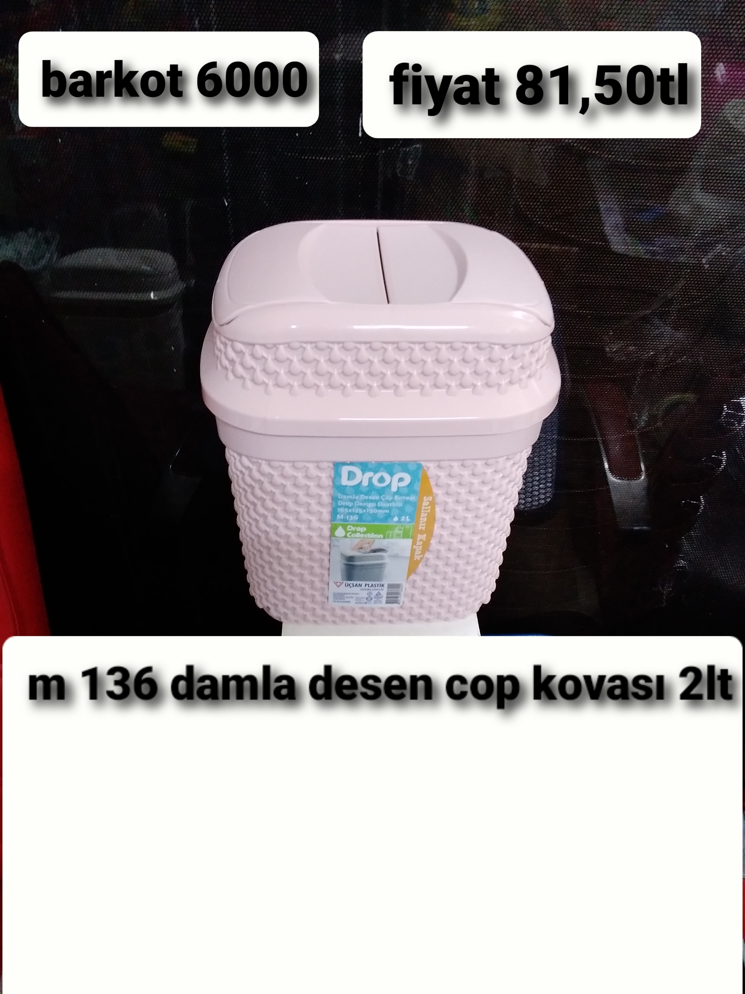 DAMLA DESEN ÇÖP KOVASI 2LT 6000