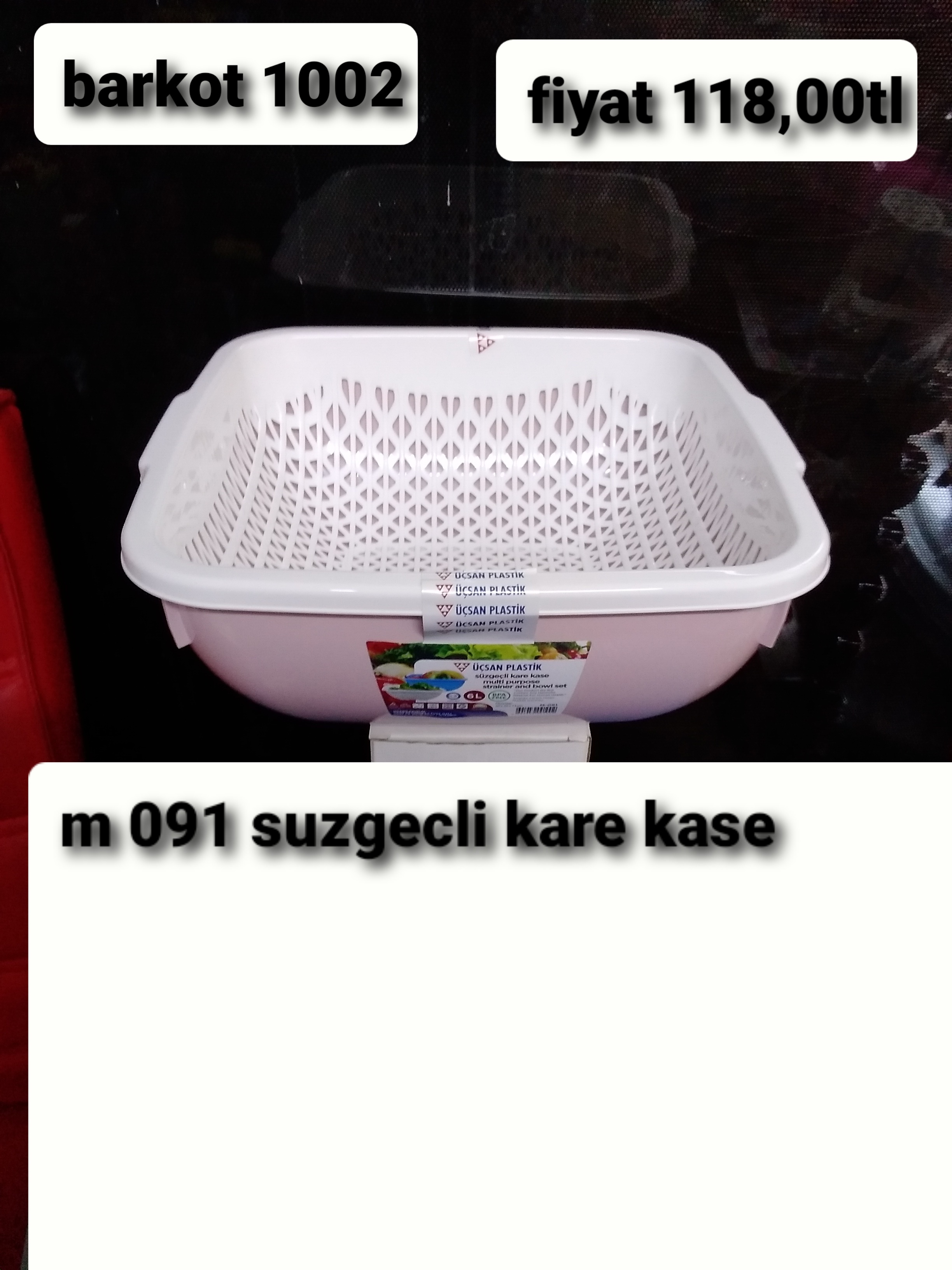 SÜZGEÇLİ KARE KASE 1002 