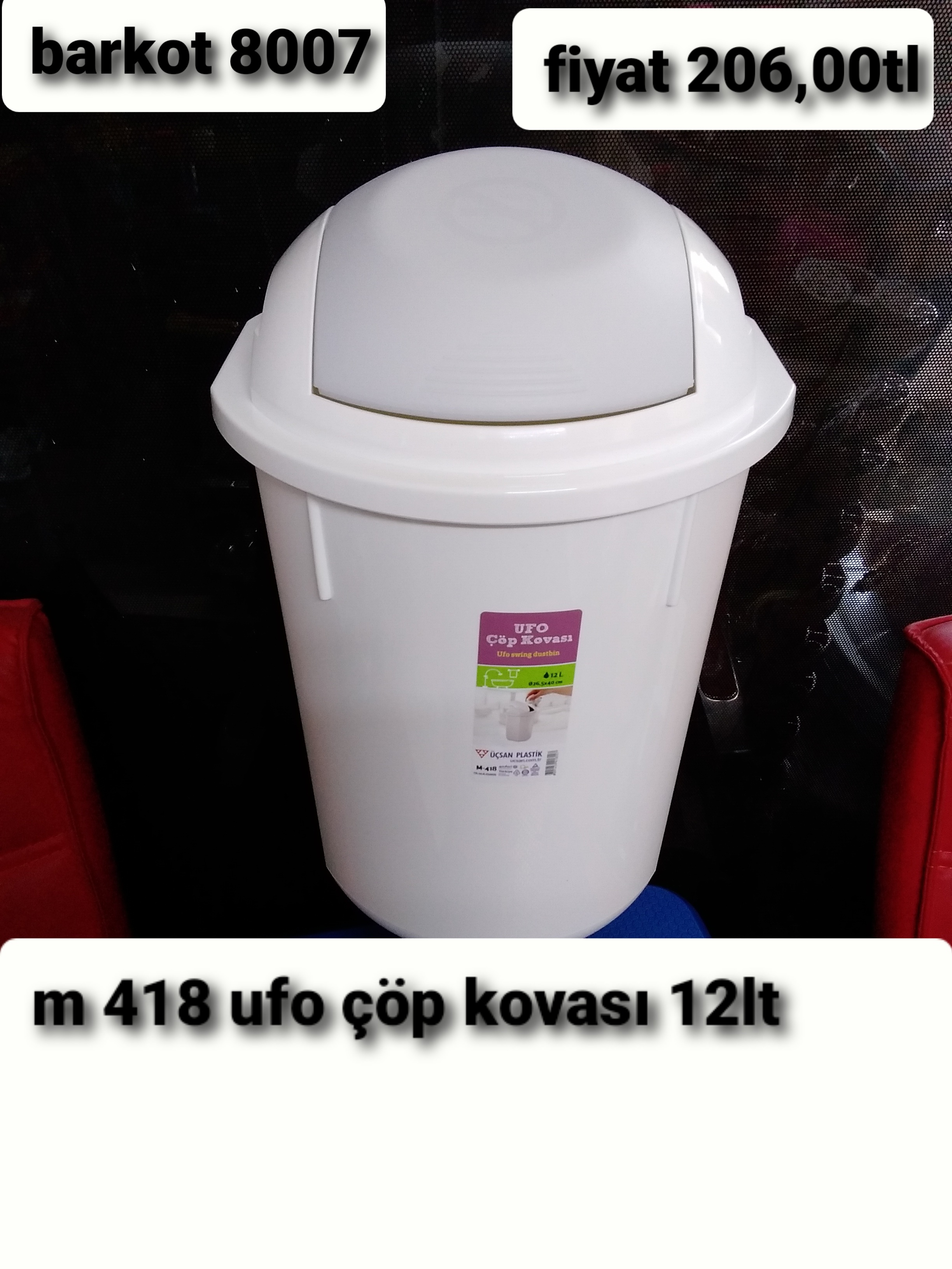 UFO ÇÖP KOVASI 12LT 8007